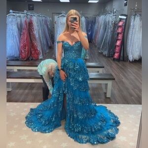 Sherri Hill 55500 peacock dress